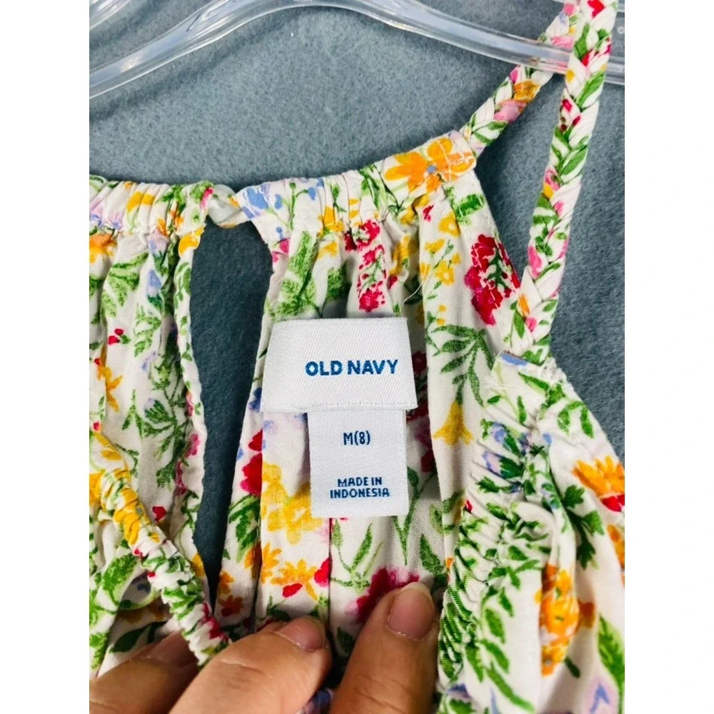 Old Navy Sun Dress Little Girl Sz 8Y Floral Summer Spring Lightweight Rayon